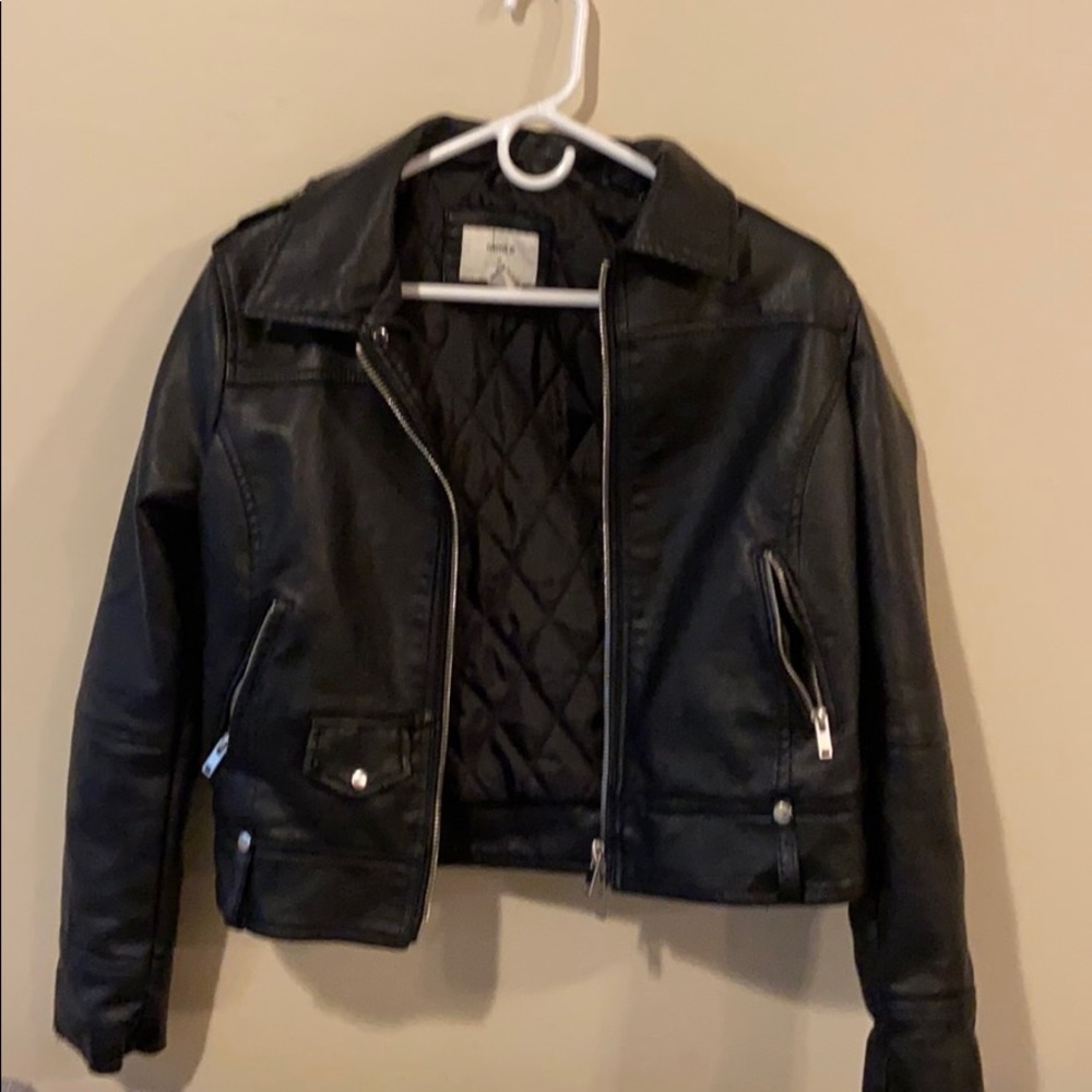 Faux Leather Moto Jacket